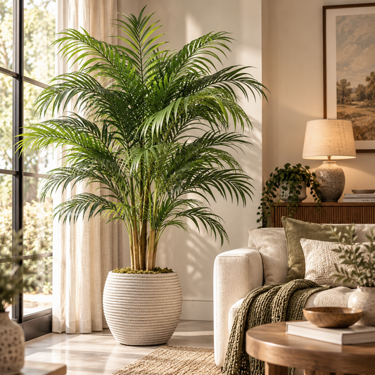 Tall Artificial Golden Cane Palm Tree