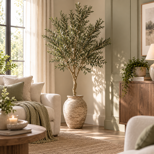 Tall Artificial Olive Tree