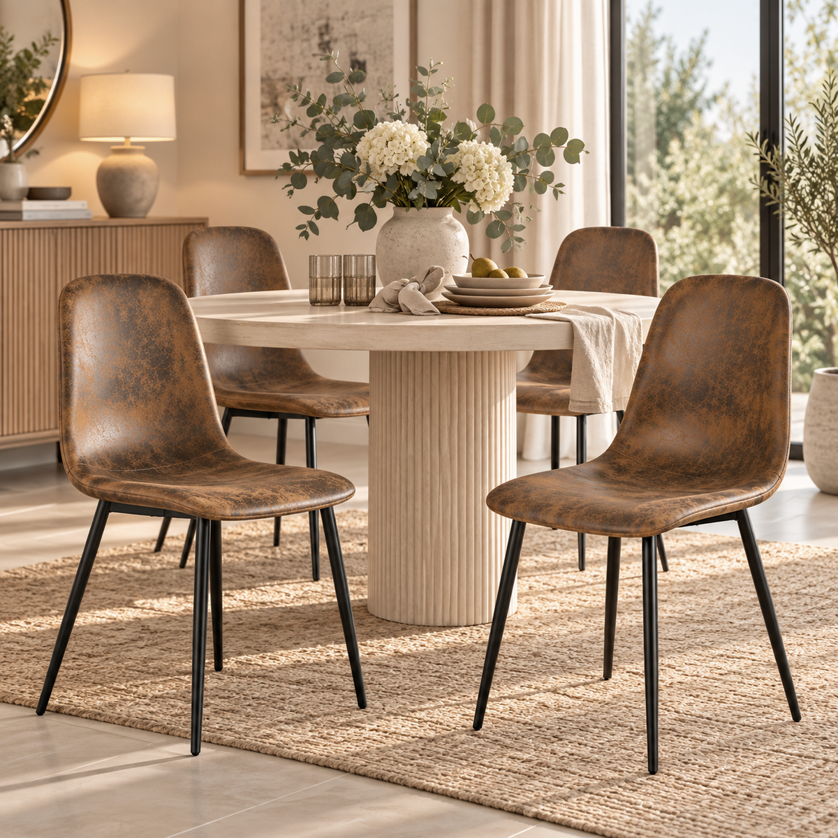 Walnut Brown Dining Chairs