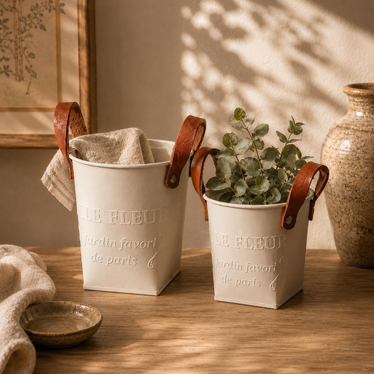 Vintage Metal Planters & Decorative Pots