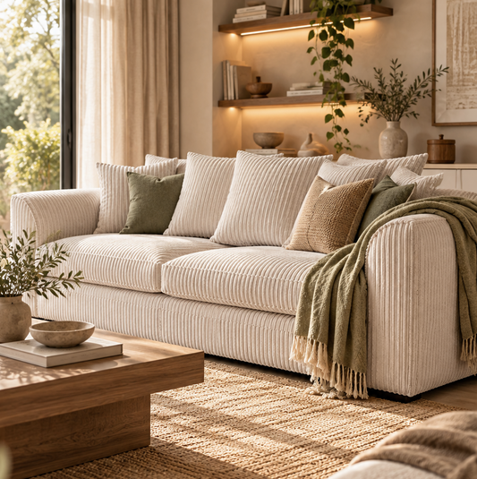 Cream Jumbo Cord Sofa