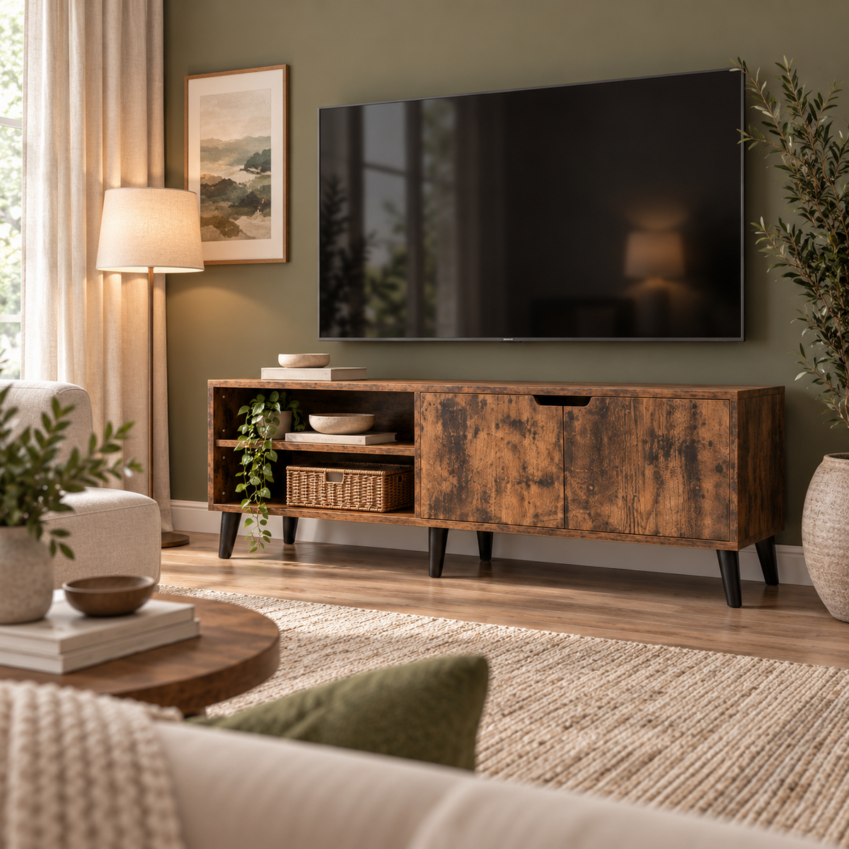 Walnut Brown TV Stand